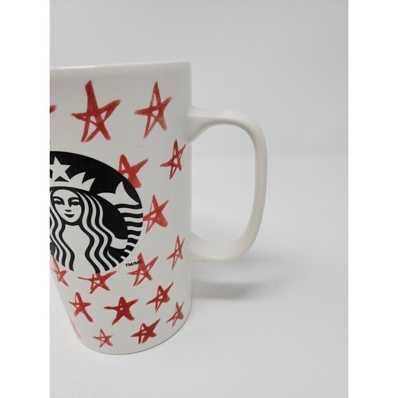 STARBUCKS 2014 RED STARS COFFEE MUG BLACK SIREN 16 OUNCES - Picture 3 of 12